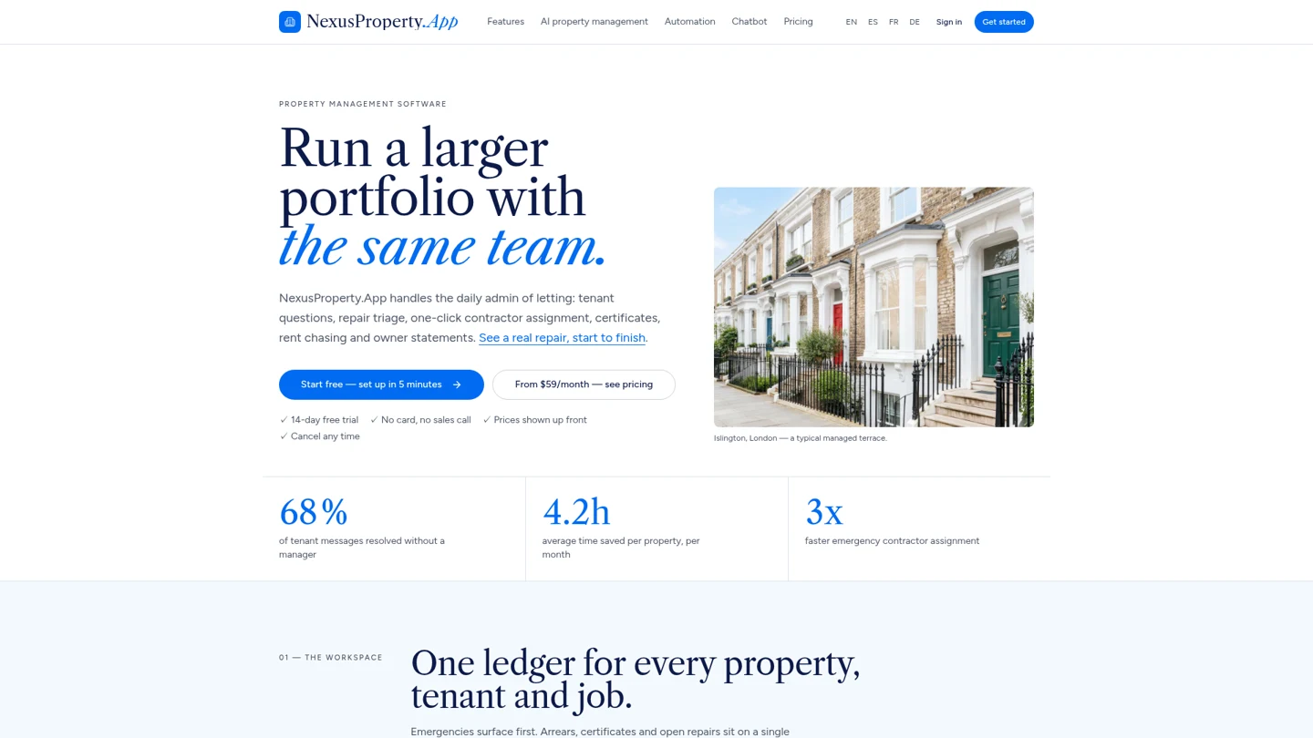 NexusProperty landing page